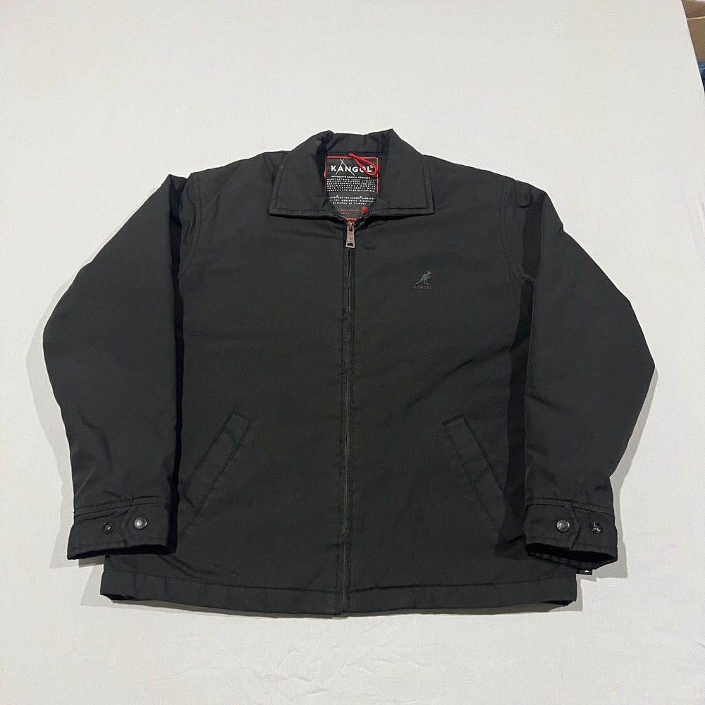 Kangol Mens Black Quilt Lined Full Zip Harrington Casual Jacket Sz S Classic